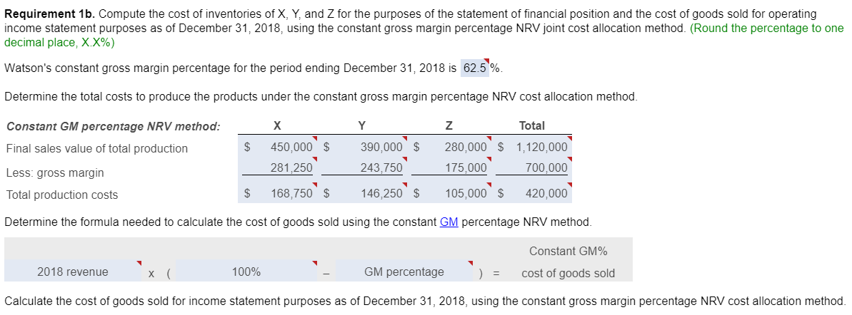 costs. Product Z, however, is processed further before being sold. There is