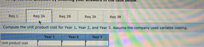 Haas Company Absorption Costing Income Statement Year 1 Year 2 Year 3