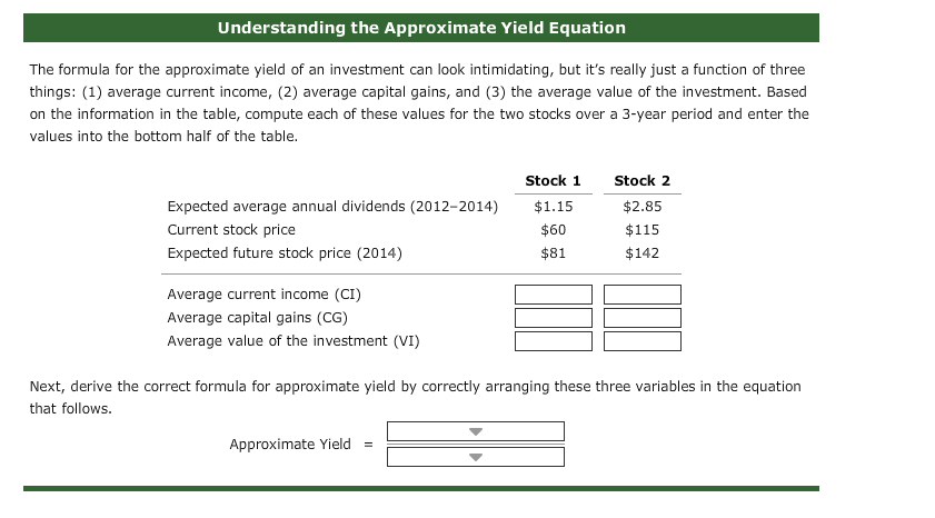 of an investment can look intimidating, but it's really just a function