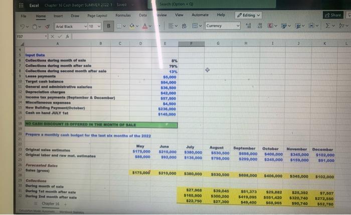 PLEASE SHOW CELL REFERENCES IN EXCEl!!!!!!! PLEASE SHOW CELL REFERENCES IN EXCEl!!!!!!!
