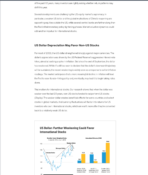 of international stocks? How does the US economy affects the international markets.