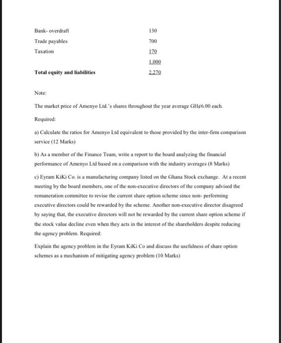 subscribed to an Inter firm comparison service. The specified ratios and the