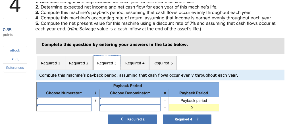 $480,000 cost with an expected four-year life and a $20,000 salvage value.