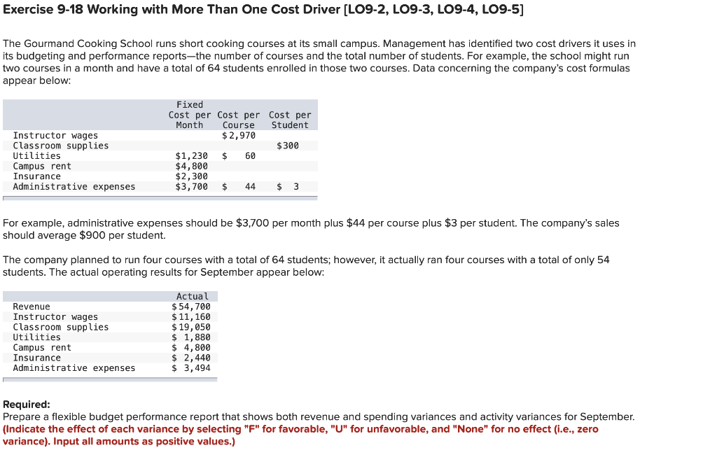  Exercise 9-18 Working with More Than One Cost Driver (LO9-2, LO9-3,