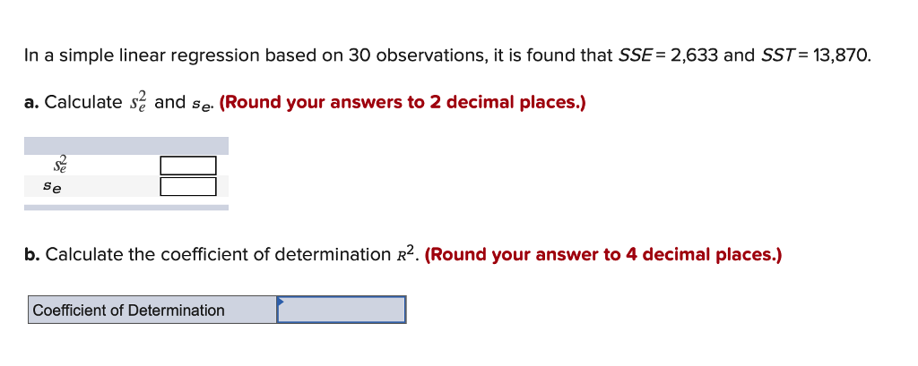 In a simple linear regression based on 30 observations, it is