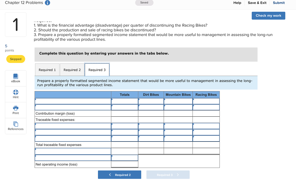 expenses for the past quarter follow Dirt Bikes Mountain Racing Bikes Total