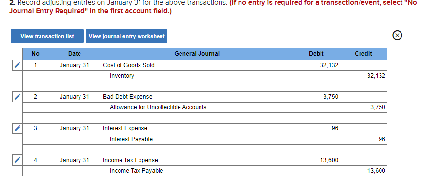 a transaction/event, select "No Journal Entry Required" In the first account fleld.)