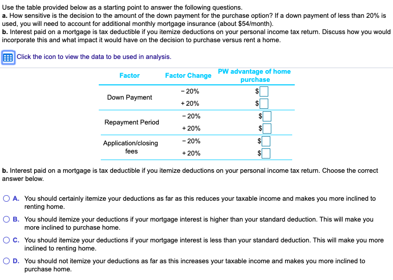 Use the table provided below as a starting point to answer