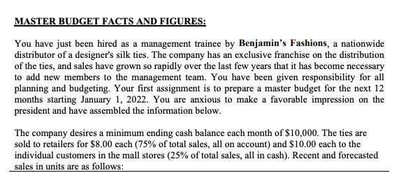  If someone could help solve 4 and 5 :) MASTER BUDGET