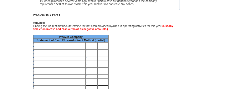 of Cash Flows [LO14-1, L014-2] {The following information applies to the questions