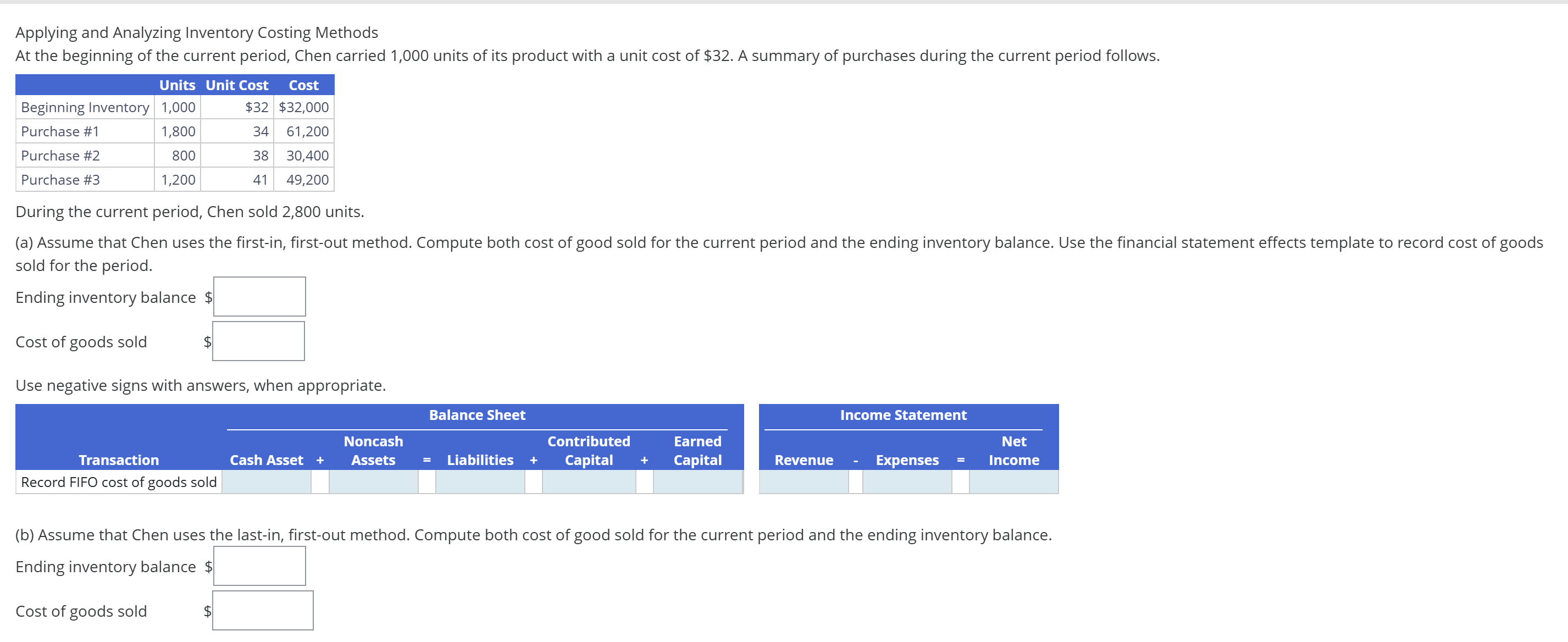  Applying and Analyzing Inventory Costing Methods (c) Assume that Chen uses