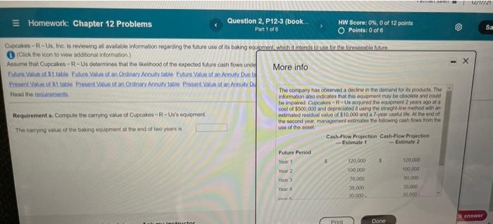 2.help Sa Homework: Chapter 12 Problems Question 2, P12-3 (book... HW Score: