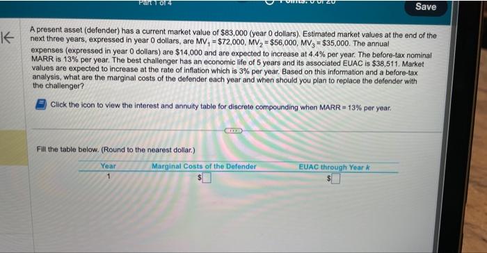 it asking for 5 years. excel explanation if possible A present asset