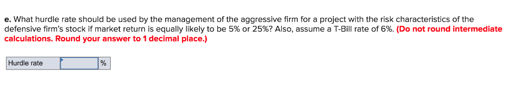 on two stocks for two particular market returns: Market Return 5% Aggressive