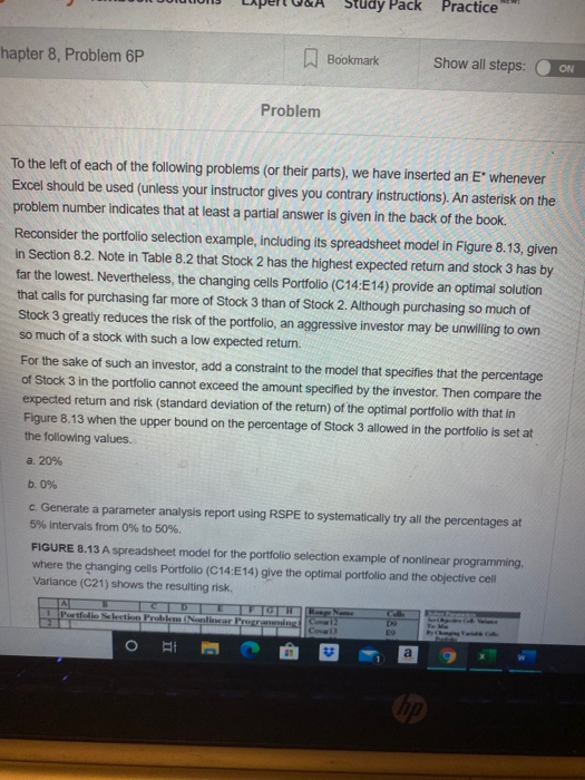  Study Pack Practice hapter 8, Problem 6P Bookmark Show all steps: