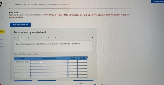 do the balance sheet and journal entry Golf Apparel has two classes