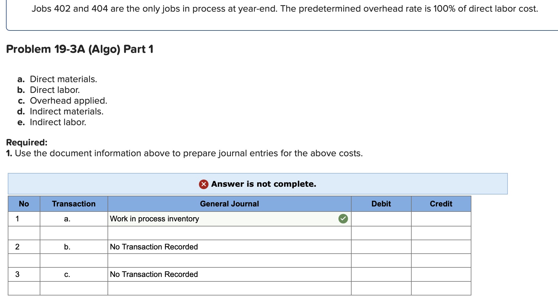 job costs; preparing income statement and balance sheet LO P1, P2, P3,