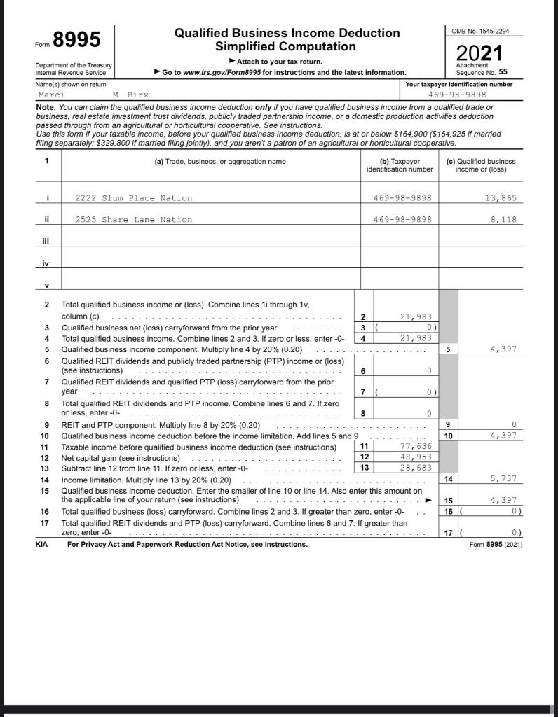 fee for completing this return, including interviewing the client, preparing the return,