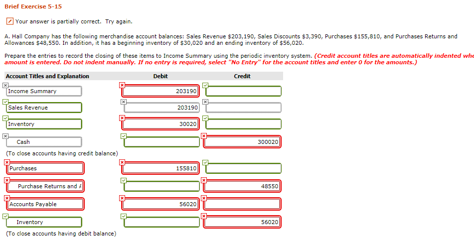  Brief Exercise 5-15 Your answer is partially correct. Try again. A.