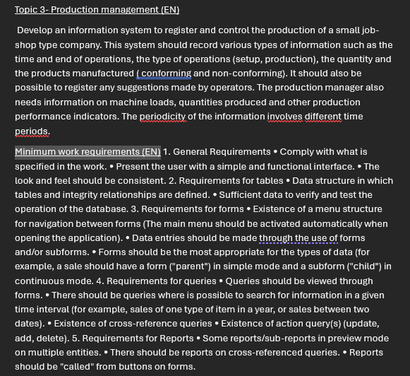  Hi, I need to create a database on Microsoft Access with