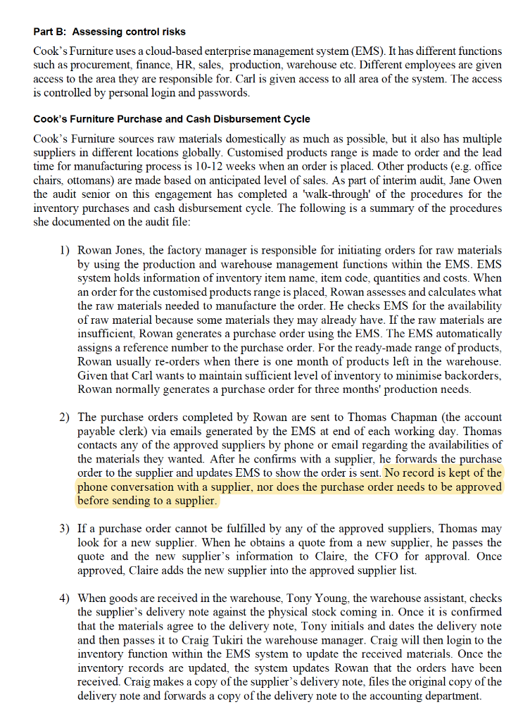 ----------------------------------------------------------------------------------------------- LOOKING FOR HELP WITH THE HIGHLIGHTED QUESTIONS ----------------------------------------------------------------------------------------------- Part B: