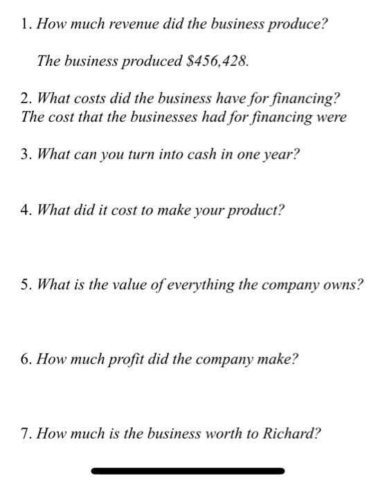fact, he has just printed his first income statement and balance sheet,