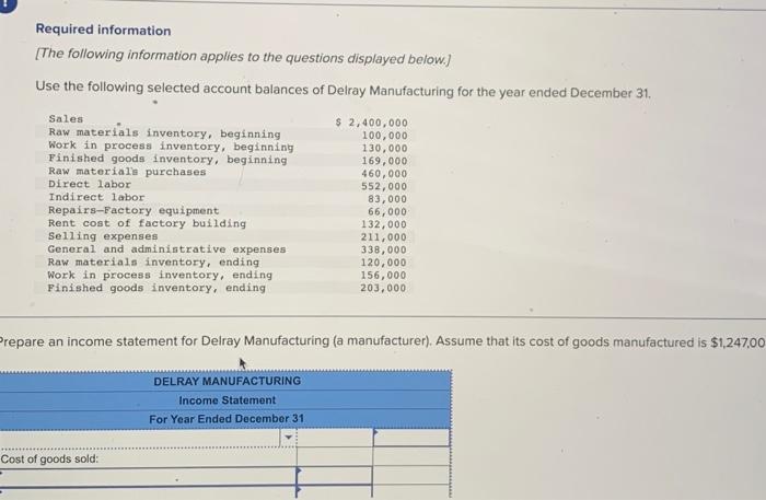 asap please! ill make sure to thumbs up! Required information [The