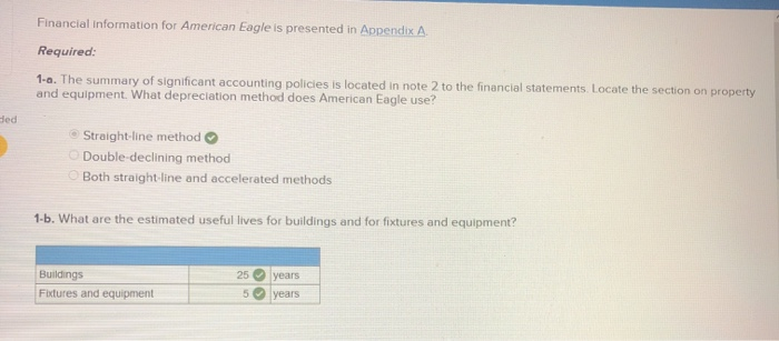  Financial information for American Eagle is presented in Appendix A Required:
