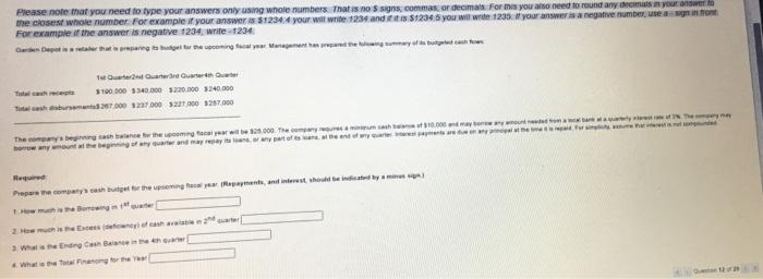  Please note that you need to type your answers only using