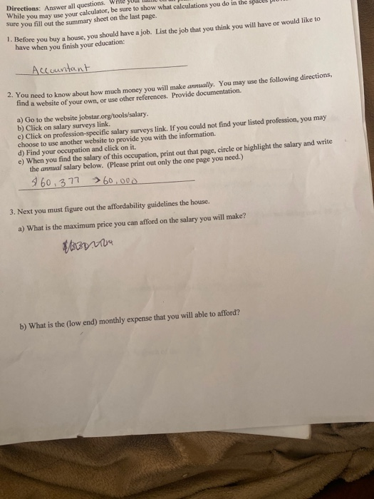  Directions: Answer all questions. While you may use your calculator, be