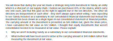 . Q2. You are the financial controller of Epsilon, a listed entity