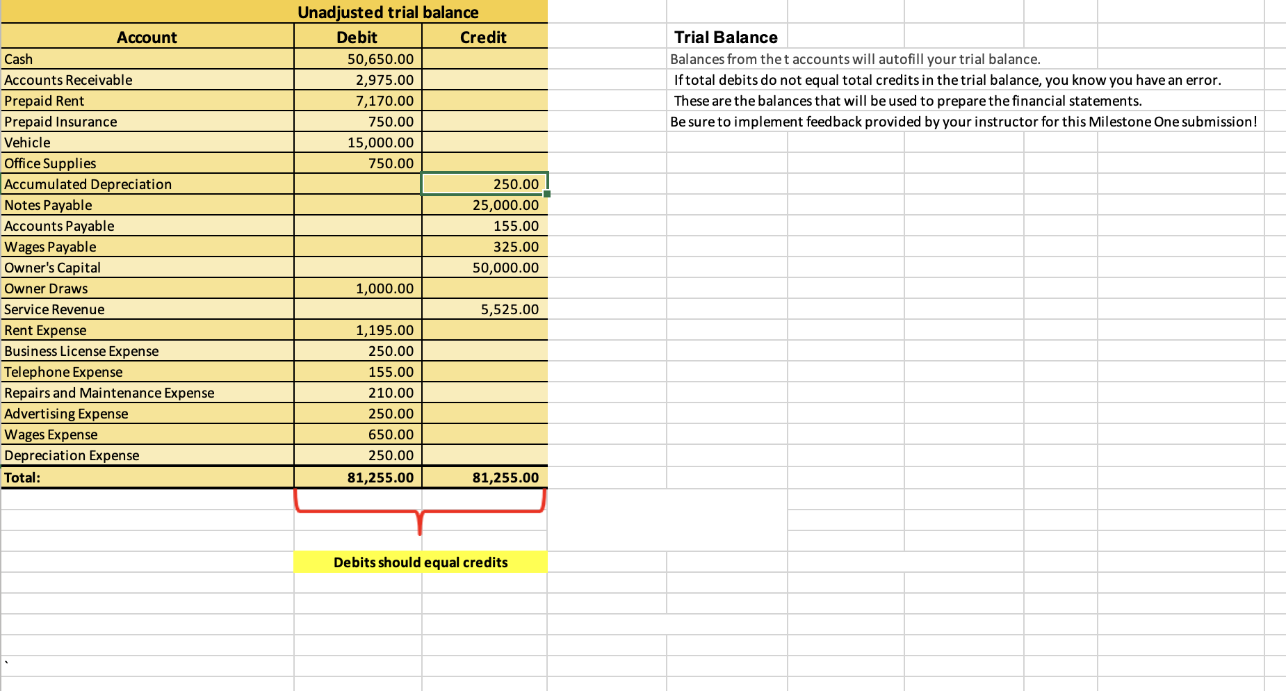 business transactions for their first month using the source documents and transaction