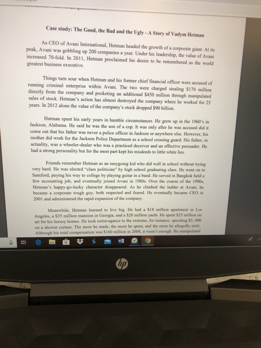  its a case study please i need your help Case study: