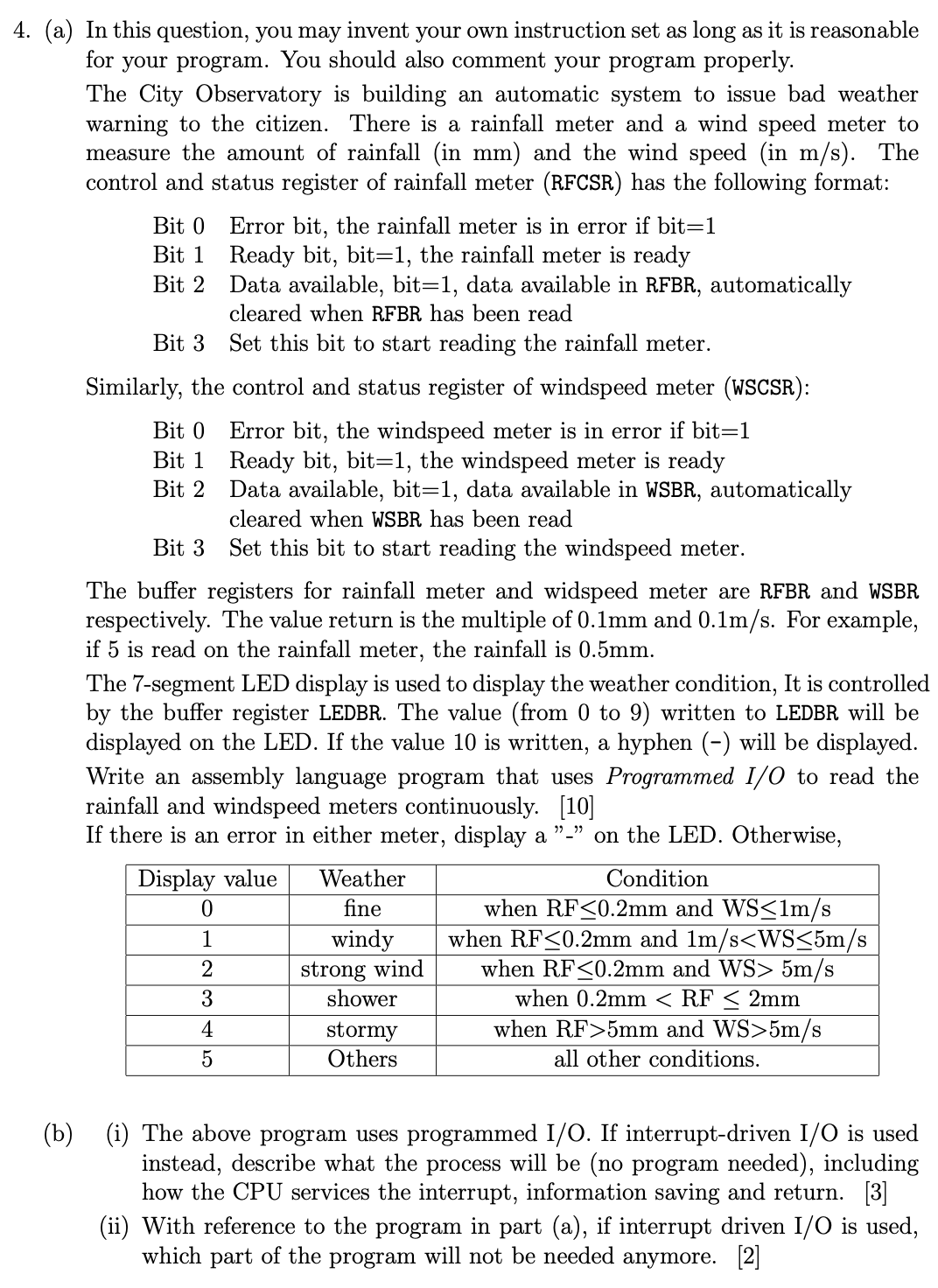  (a) In this question, you may invent your own instruction set