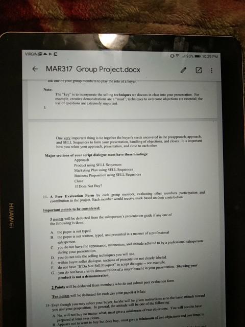 + MAR317 Group Project.docx Sales Presentation Guidelines. Uning the following link, select