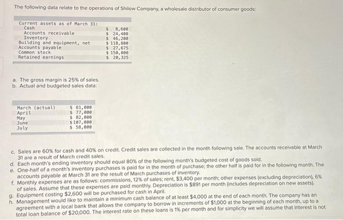  ALL required parts to complete this question The following data relate