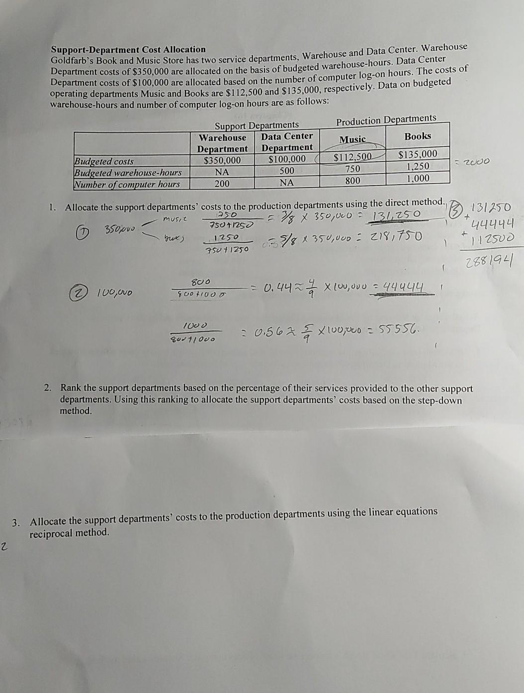  I need help with part 2 & 3. Please show all
