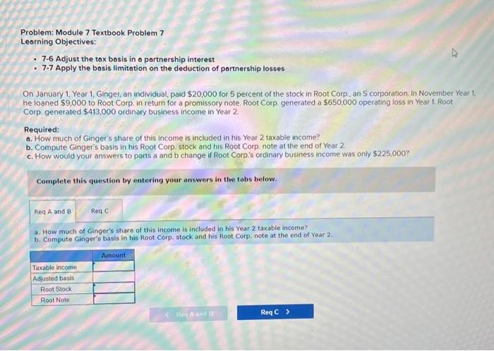  Problem: Module 7 Textbook Problem 7 Learning Objectives: - 7.6 Adjust