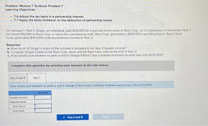 the tox bosis in a partnership interest - 7-7 Apply the bosis