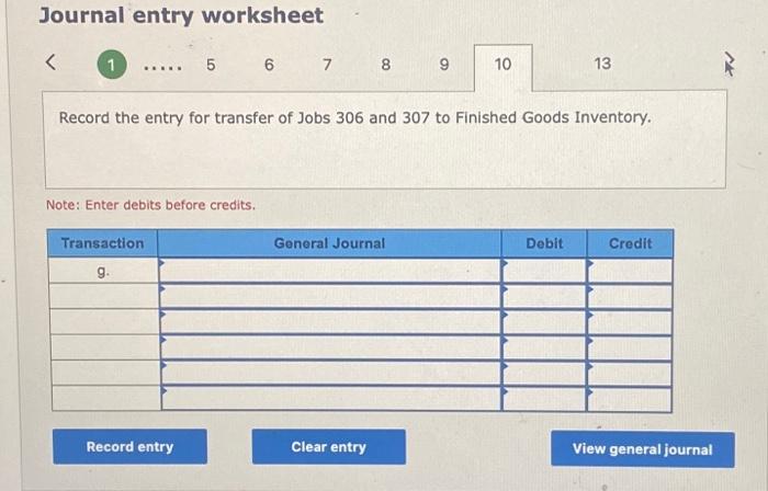 credit). Note: Enter debits before credits. Journal entry worksheet (1) ,4 6