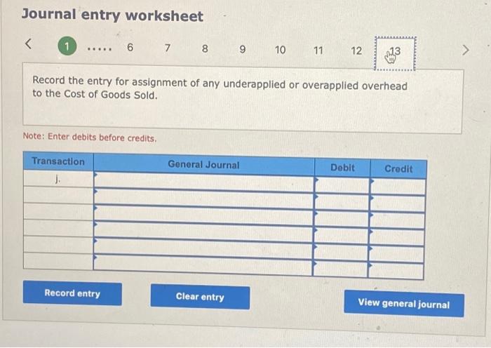 assignment of any underapplied or overapplied overhead to the Cost of Goods