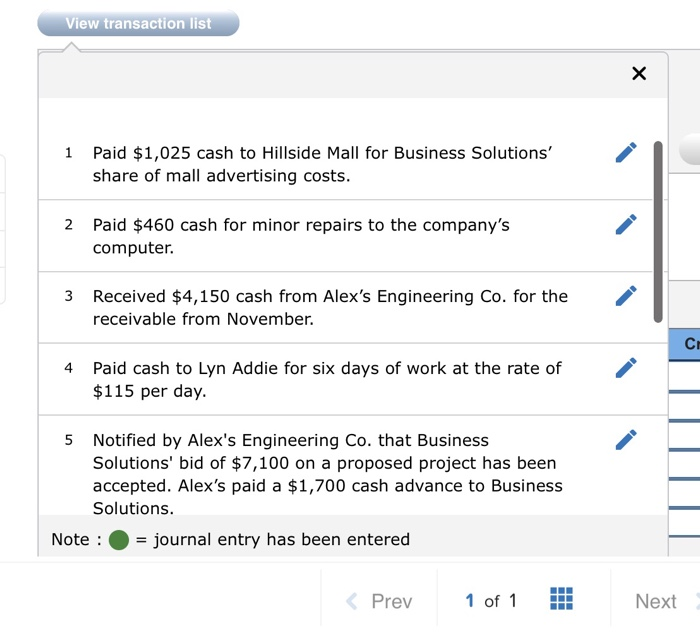 The November 30, 2017, unadjusted trial balance of Business Solutions (reflecting its