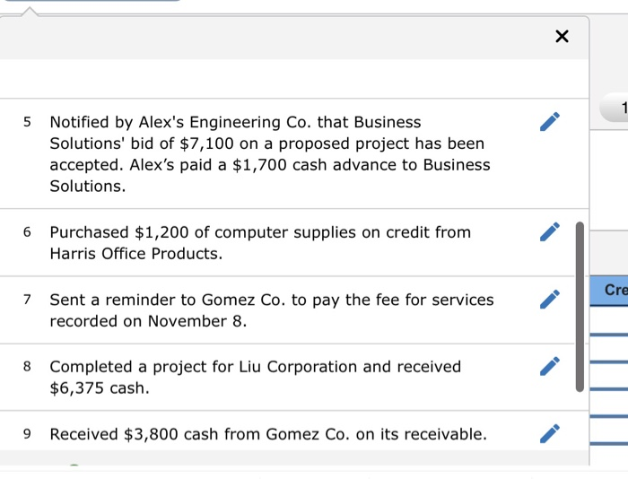 transactions for October and November of 2017) follows. Credit No. 101 106