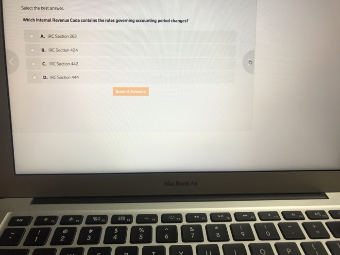  Select the best answer Which Internal Revenue Code contains the rules