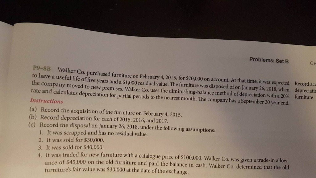 Please help with this question. Really appreciate it Problems: Set B CH