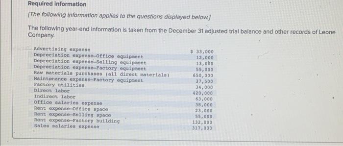  can anyone help with the rest ? Required information [The following