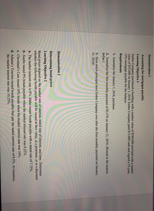 for a long-term note payable Learning Objective 1 On January 1, 2018,
