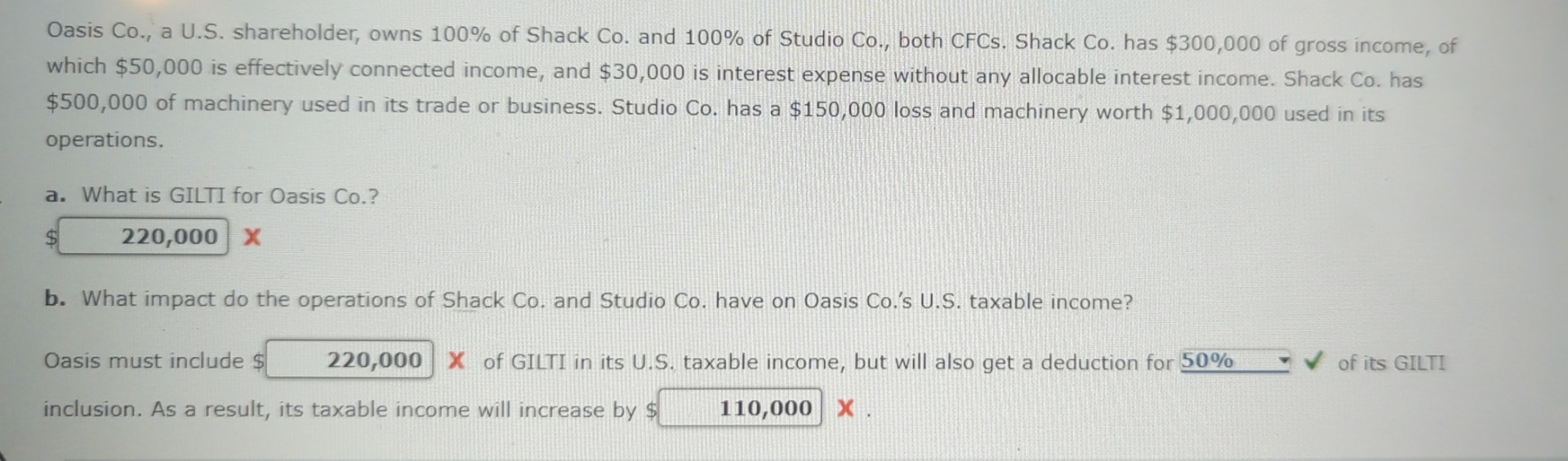  Oasis Co., a U.S. shareholder, owns 100% of Shack Co. and