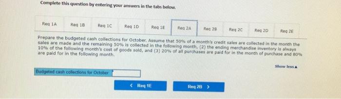 The company is in the process of preparing a budget for October