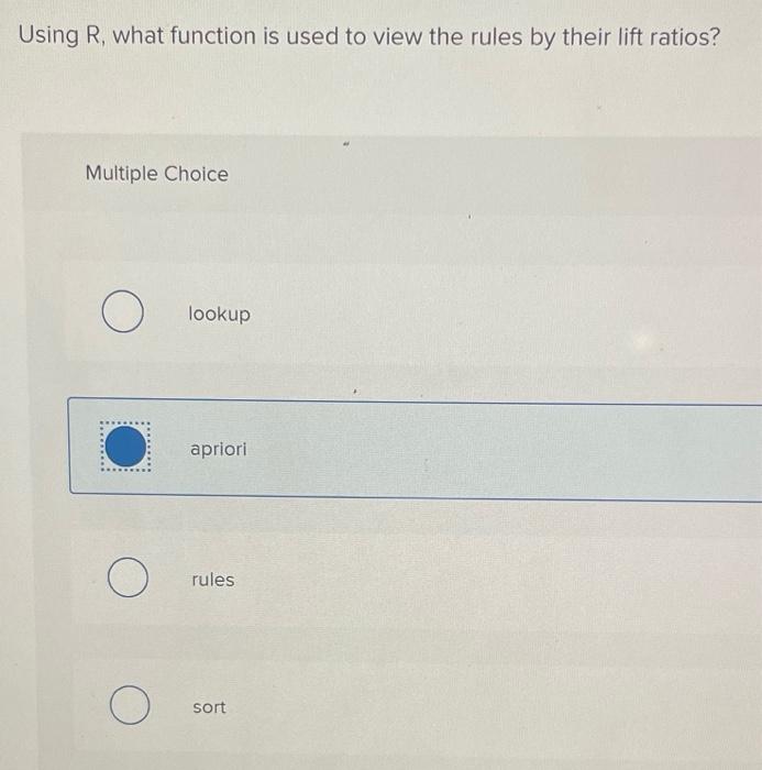 help! Using R, what function is used to view the rules by